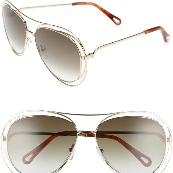 Chloe 61mm Aviator Sunglasses main image 5